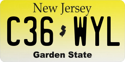 NJ license plate C36WYL