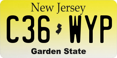 NJ license plate C36WYP