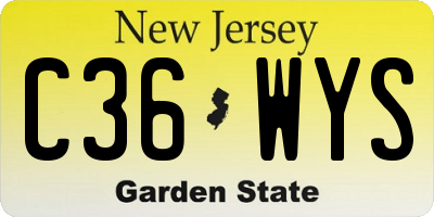 NJ license plate C36WYS