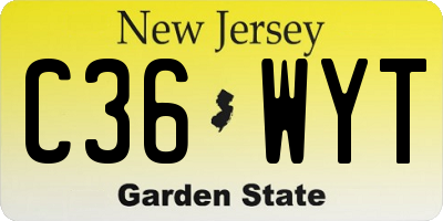 NJ license plate C36WYT