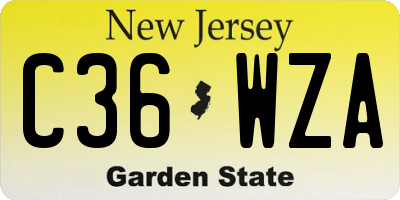 NJ license plate C36WZA