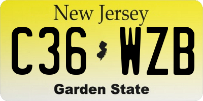 NJ license plate C36WZB