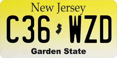 NJ license plate C36WZD