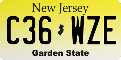 NJ license plate C36WZE
