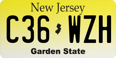 NJ license plate C36WZH