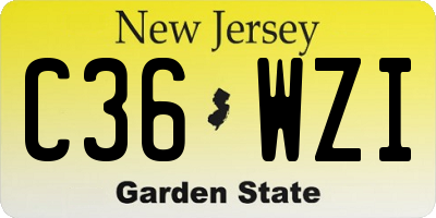 NJ license plate C36WZI