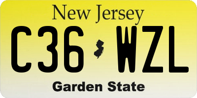 NJ license plate C36WZL