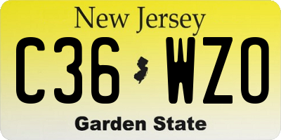 NJ license plate C36WZO