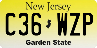 NJ license plate C36WZP