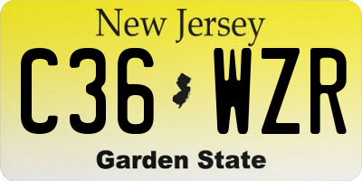 NJ license plate C36WZR