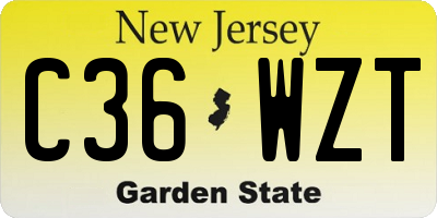 NJ license plate C36WZT