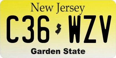 NJ license plate C36WZV