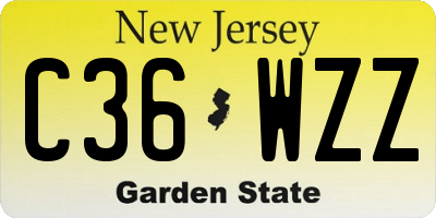 NJ license plate C36WZZ