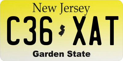 NJ license plate C36XAT