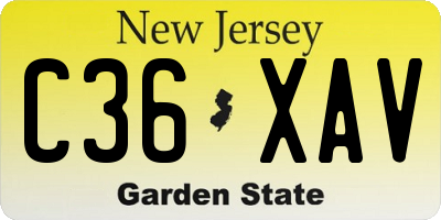 NJ license plate C36XAV