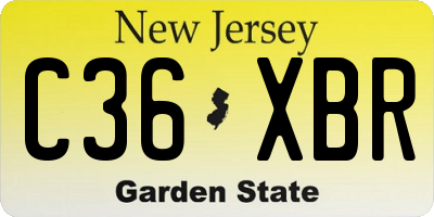 NJ license plate C36XBR