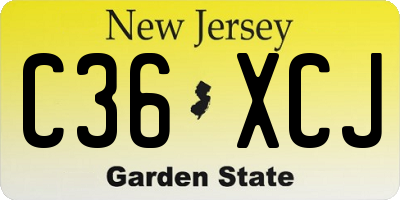 NJ license plate C36XCJ