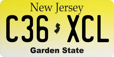 NJ license plate C36XCL