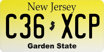 NJ license plate C36XCP