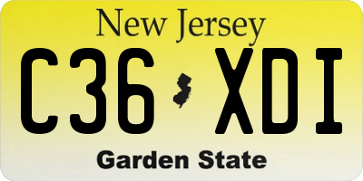 NJ license plate C36XDI