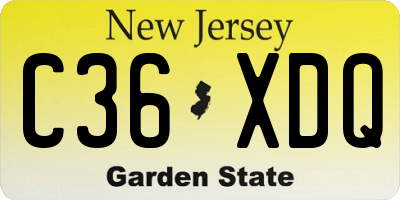 NJ license plate C36XDQ