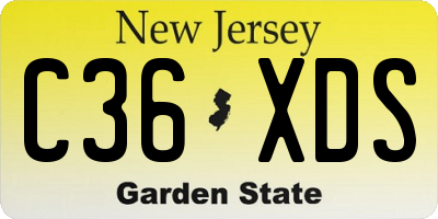 NJ license plate C36XDS