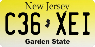 NJ license plate C36XEI