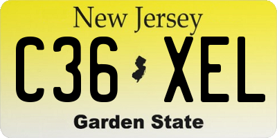 NJ license plate C36XEL