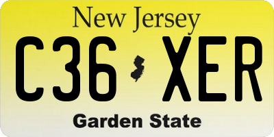 NJ license plate C36XER