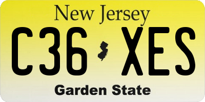 NJ license plate C36XES