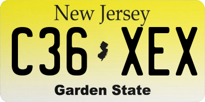 NJ license plate C36XEX