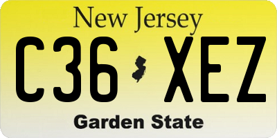 NJ license plate C36XEZ