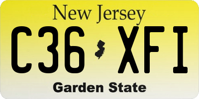 NJ license plate C36XFI