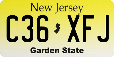 NJ license plate C36XFJ