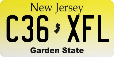 NJ license plate C36XFL