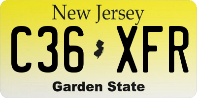 NJ license plate C36XFR