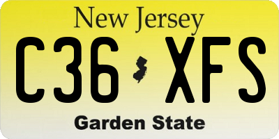 NJ license plate C36XFS
