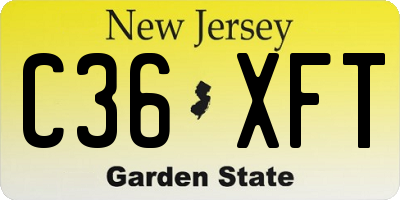 NJ license plate C36XFT