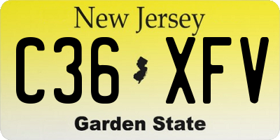 NJ license plate C36XFV