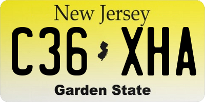 NJ license plate C36XHA