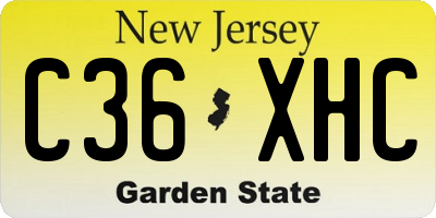 NJ license plate C36XHC