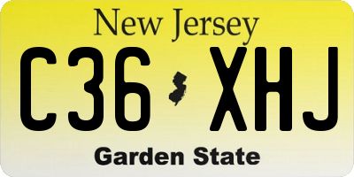 NJ license plate C36XHJ