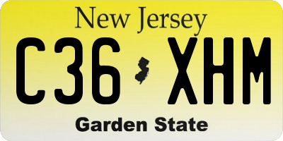 NJ license plate C36XHM