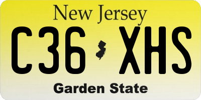 NJ license plate C36XHS