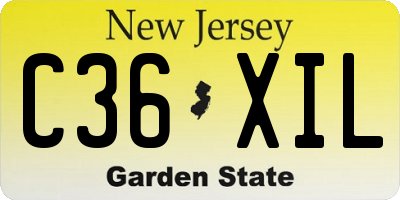 NJ license plate C36XIL