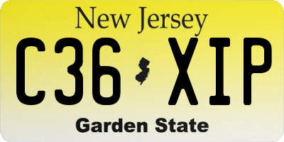 NJ license plate C36XIP