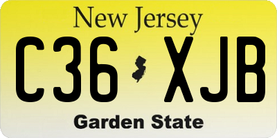 NJ license plate C36XJB