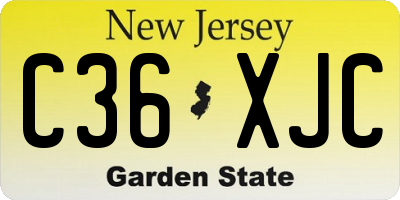 NJ license plate C36XJC