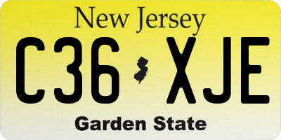 NJ license plate C36XJE