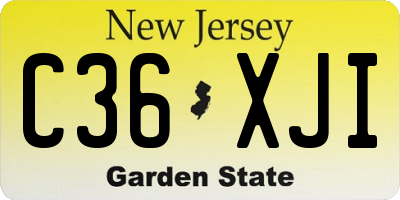 NJ license plate C36XJI